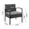 Manhattan Comfort Noli  Steel Rattan 3-Piece Patio Conversation Set with Cushions in Grey OD-CV006-GY - alternate 5